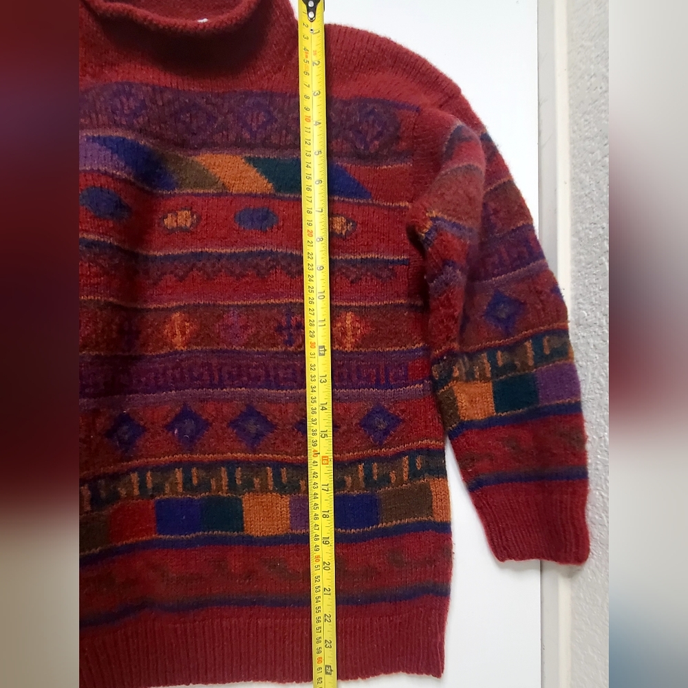 Nomadic Traders 100% Wool Red/Maroon Multicolor C… - image 5